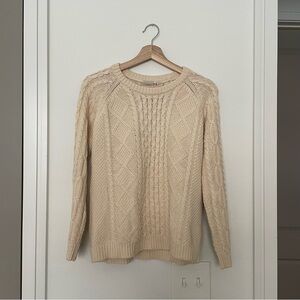 LL BEAN • kids fisherman knitted cotton blend sweater